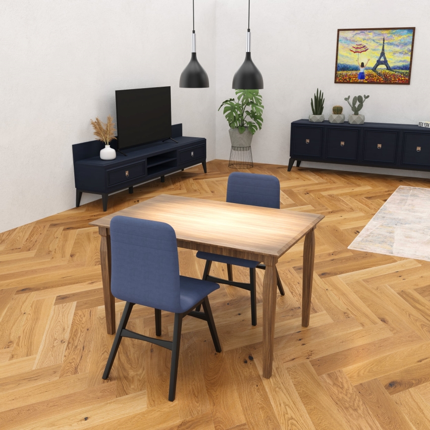Lustra ar auklu NOAK 2xE27/15W/230V melna/spīdīgi hromēts