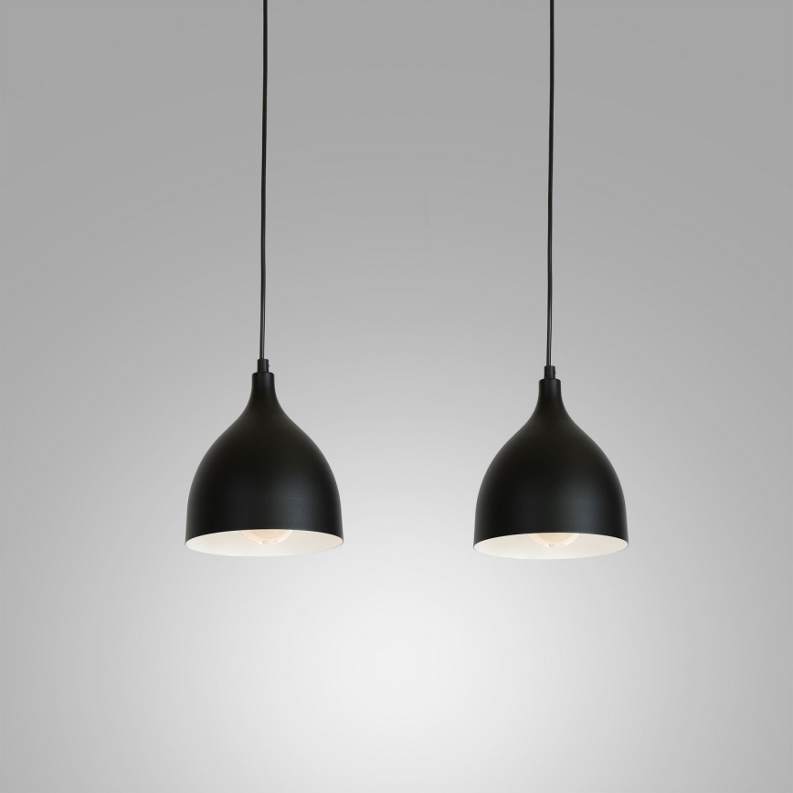 Lustra ar auklu NOAK 2xE27/15W/230V melna