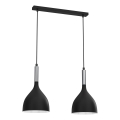 Lustra ar auklu NOAK 2xE27/15W/230V melna/spīdīgi hromēts