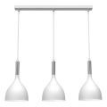Lustra ar auklu NOAK 3xE27/15W/230V balta/spīdīgi hromēts