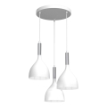 Lustra ar auklu NOAK 3xE27/15W/230V balta/spīdīgi hromēts