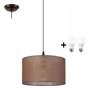 Lustra ar auklu NOEL 1xE27/60W/230V brūna