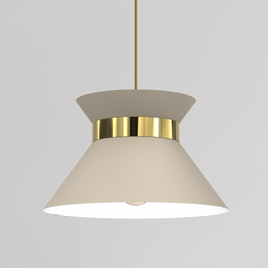 Lustra ar auklu NORGE 1xE27/15W/230V bēša/zelta
