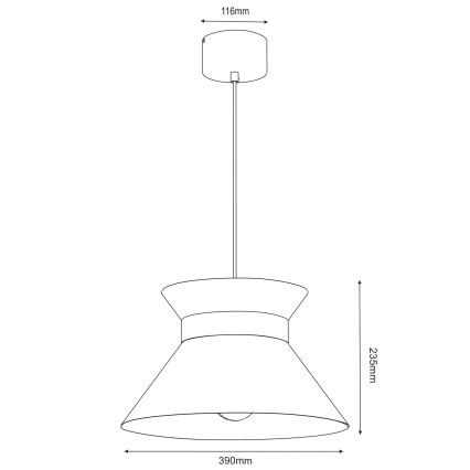 Lustra ar auklu NORGE 1xE27/15W/230V bēša/zelta