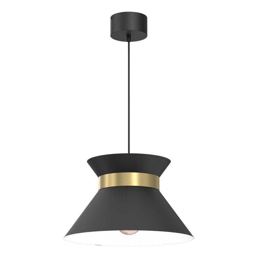 Lustra ar auklu NORGE 1xE27/15W/230V melna/zelta