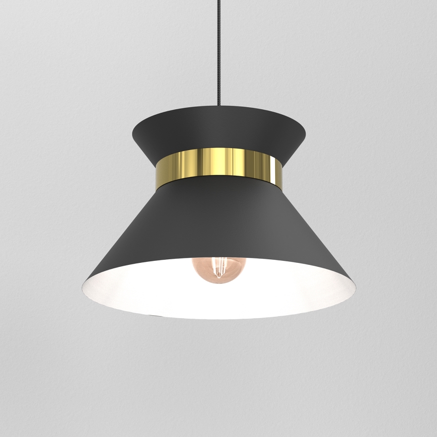 Lustra ar auklu NORGE 1xE27/15W/230V melna/zelta