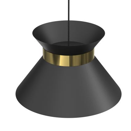 Lustra ar auklu NORGE 1xE27/15W/230V melna/zelta