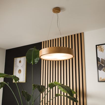 Lustra ar auklu OAK 3xE27/60W/230V ozols ø 47,5 cm