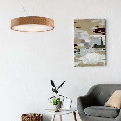 Lustra ar auklu OAK 3xE27/60W/230V ozols ø 47,5 cm