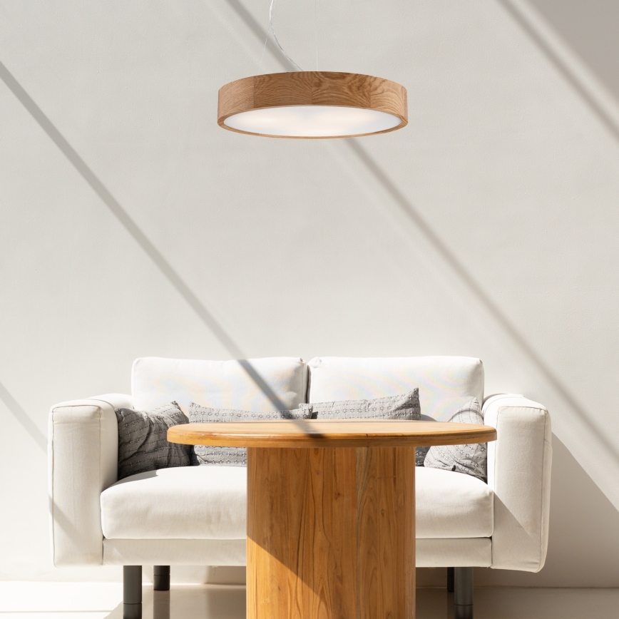 Lustra ar auklu OAK 3xE27/60W/230V ozols ø 47,5 cm