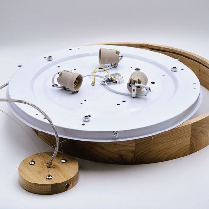Lustra ar auklu OAK 3xE27/60W/230V ozols ø 47,5 cm