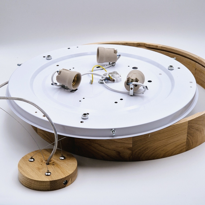 Lustra ar auklu OAK 3xE27/60W/230V ozols ø 47,5 cm