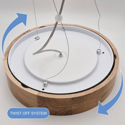 Lustra ar auklu OAK 3xE27/60W/230V ozols ø 47,5 cm