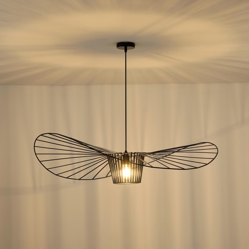 Lustra ar auklu OGGI 1xE27/40W/230V d. 100 cm melna