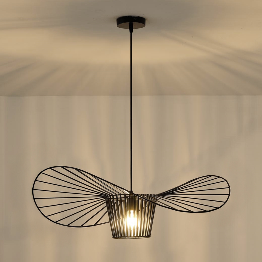 Lustra ar auklu OGGI 1xE27/40W/230V d. 60 cm melna