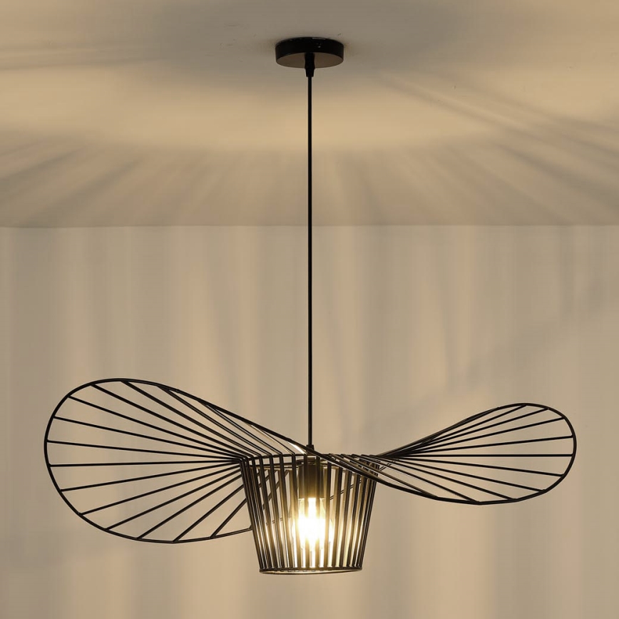 Lustra ar auklu OGGI 1xE27/40W/230V d. 80 cm melna
