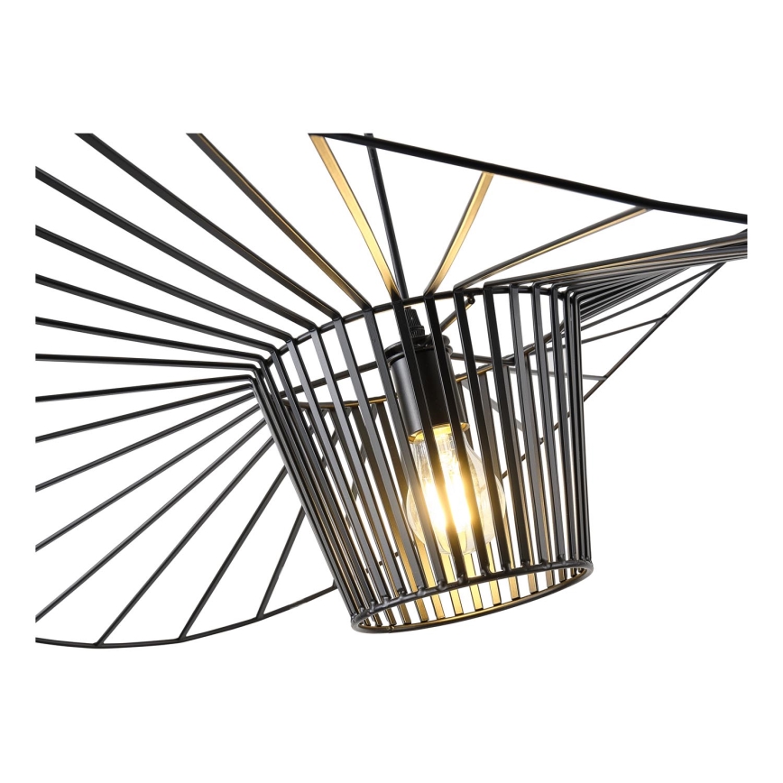 Lustra ar auklu OGGI 1xE27/40W/230V d. 80 cm melna