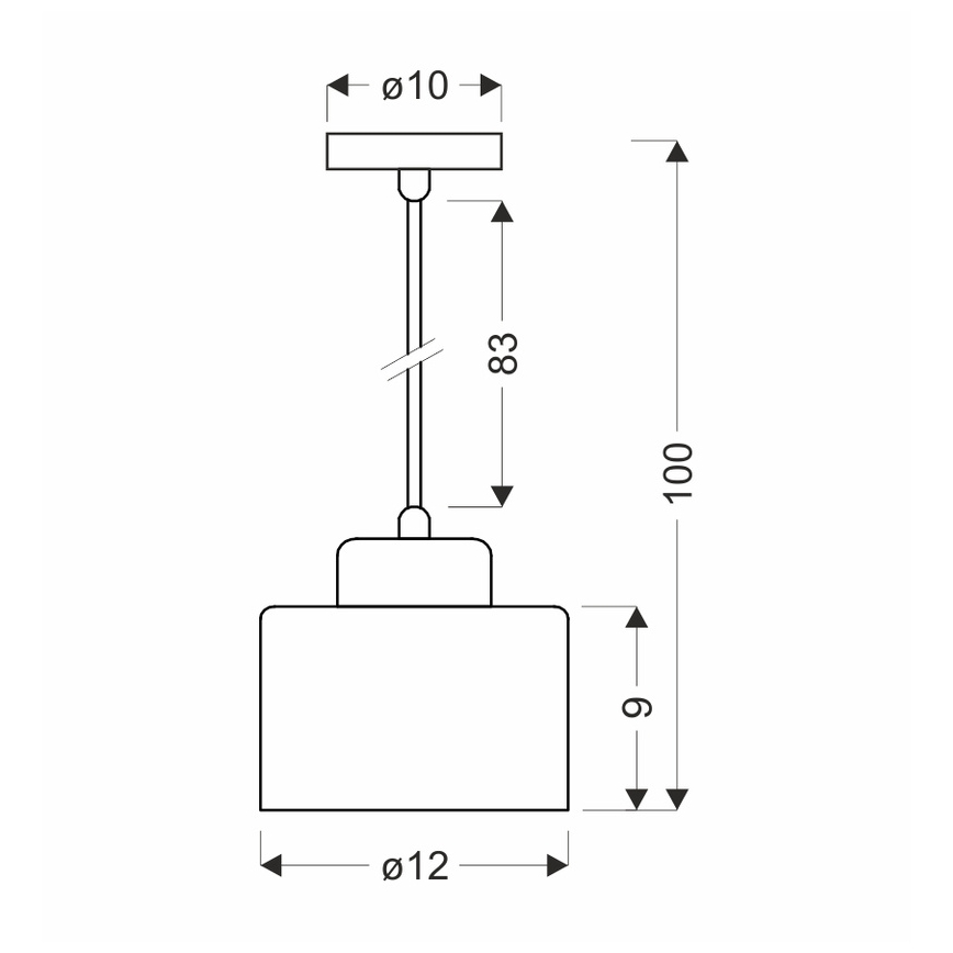 Lustra ar auklu OLENA 1xE27/60W/230V melna