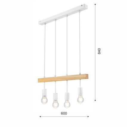 Lustra ar auklu ORAZIO 4xE27/60W/230V dižskābardis - FSC sertificēts