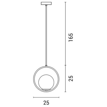 Lustra ar auklu ORBA 1xE27/15W/230V misiņš