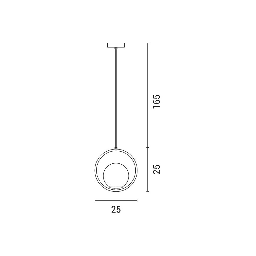 Lustra ar auklu ORBA 1xE27/15W/230V misiņš