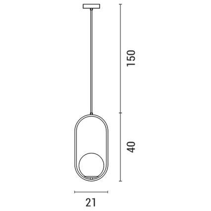 Lustra ar auklu ORBA 1xE27/15W/230V misiņš