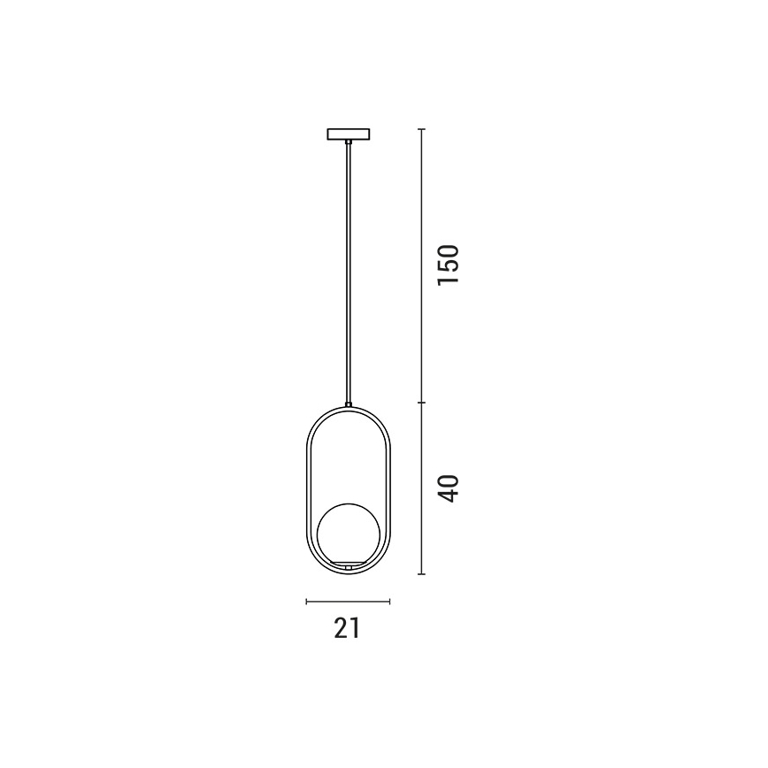 Lustra ar auklu ORBA 1xE27/15W/230V misiņš