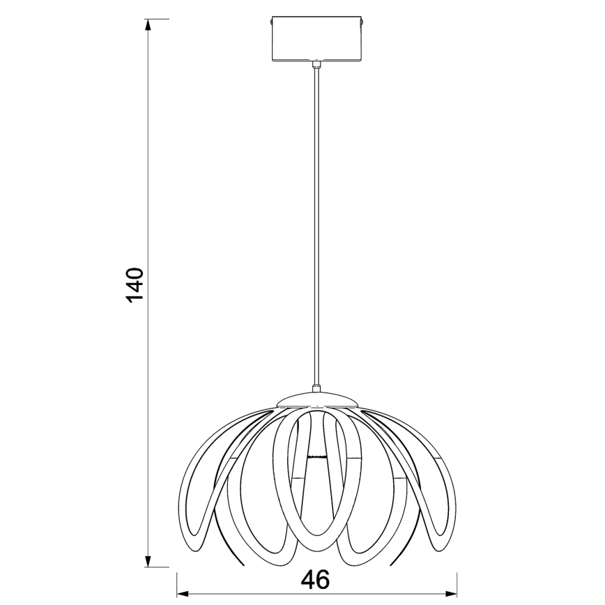 Lustra ar auklu ORCHID 1xE27/60W/230V melna