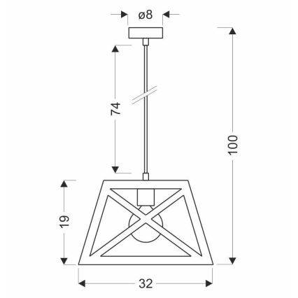 Lustra ar auklu ORIGAMI 1xE27/40W/230V