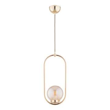 Lustra ar auklu OVAL 1xE14/10W/230V zelta