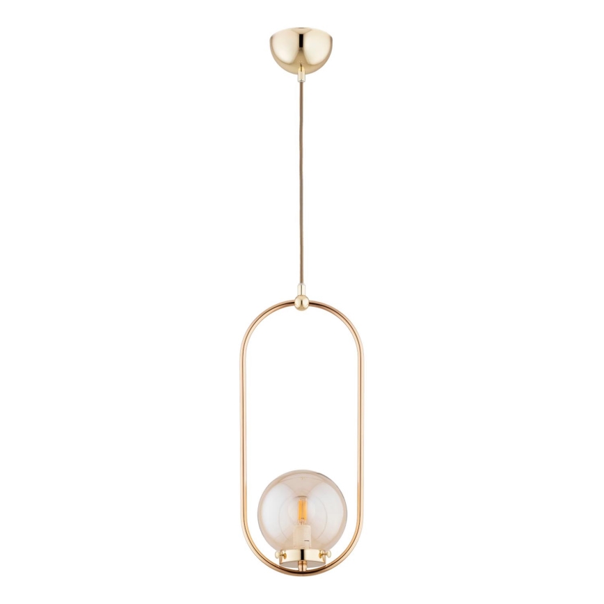 Lustra ar auklu OVAL 1xE14/10W/230V zelta