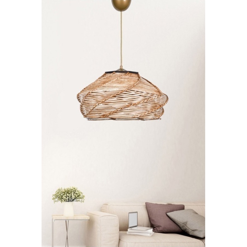 Lustra ar auklu OVALE 1xE27/60W/230V rotangpalma