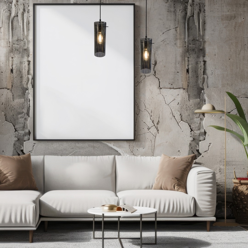 Lustra ar auklu PADOVA 1xE27/15W/230V melna