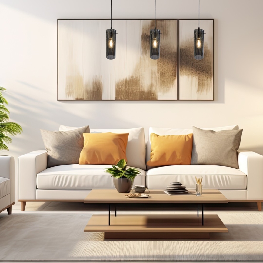 Lustra ar auklu PADOVA 3xE27/15W/230V melna