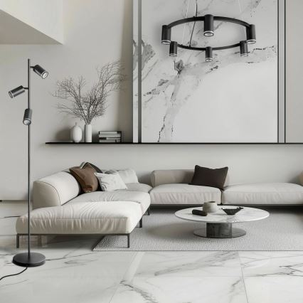 Lustra ar auklu PARĪZE 6xGU10/12W/230V melna
