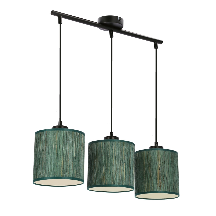 Lustra ar auklu PATTI 3xE27/60W/230V zaļa