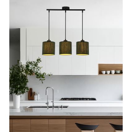 Lustra ar auklu PATTI 3xE27/60W/230V zaļa