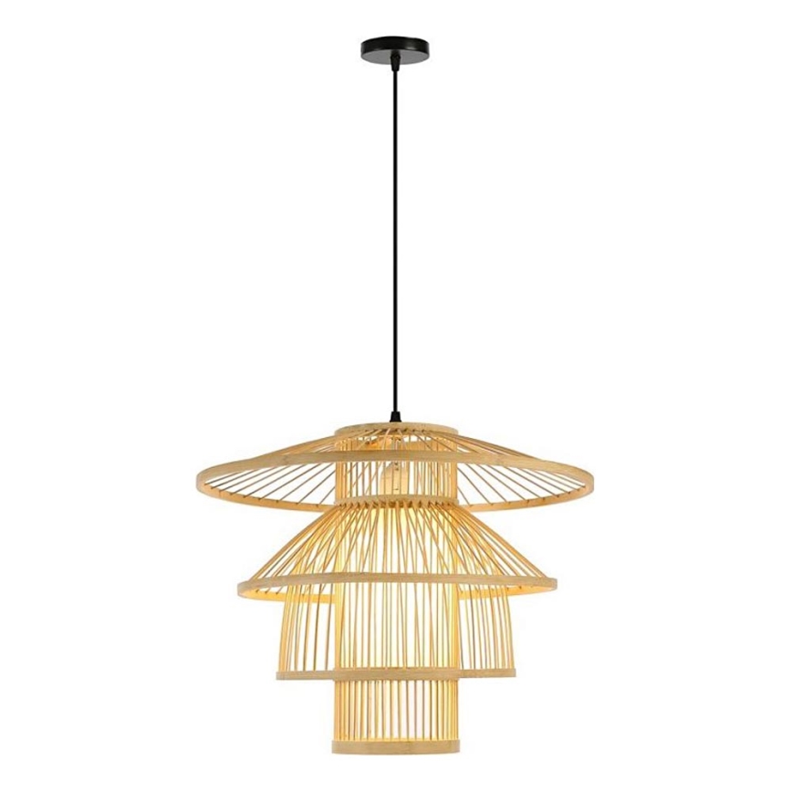 Lustra ar auklu PINCHOS 1xE27/40W/230V d. 50 cm bambusa