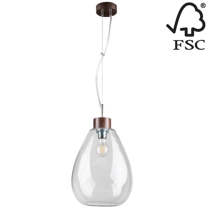 Lustra ar auklu PIRO 1xE27/60W/230V dižskābardis - FSC sertifikāts