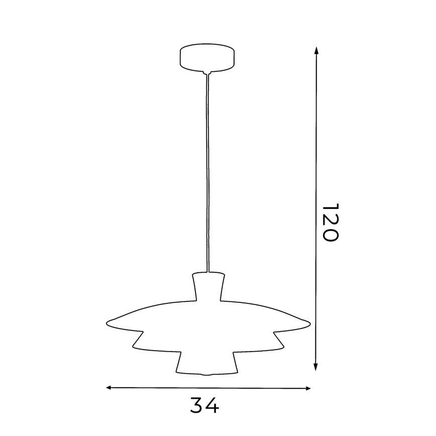Lustra ar auklu PLATO 1xE27/15W/230V bēša/zelta