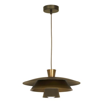 Lustra ar auklu PLATO 1xE27/15W/230V misiņš/zelta