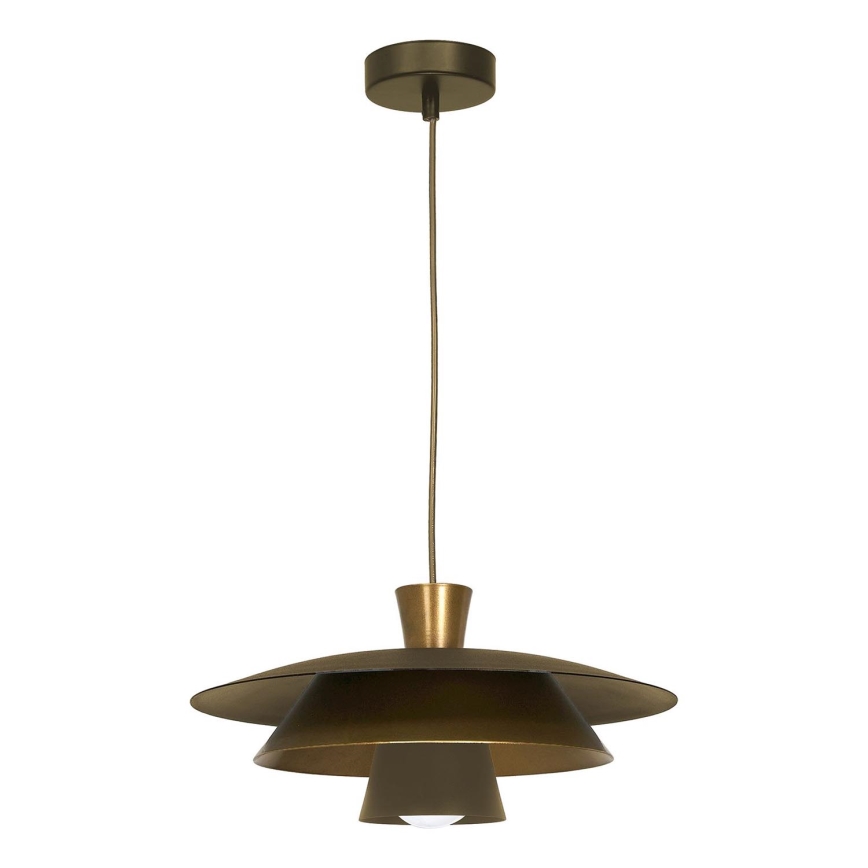 Lustra ar auklu PLATO 1xE27/15W/230V misiņš/zelta
