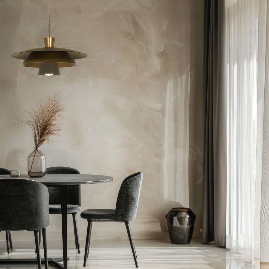 Lustra ar auklu PLATO 1xE27/15W/230V misiņš/zelta