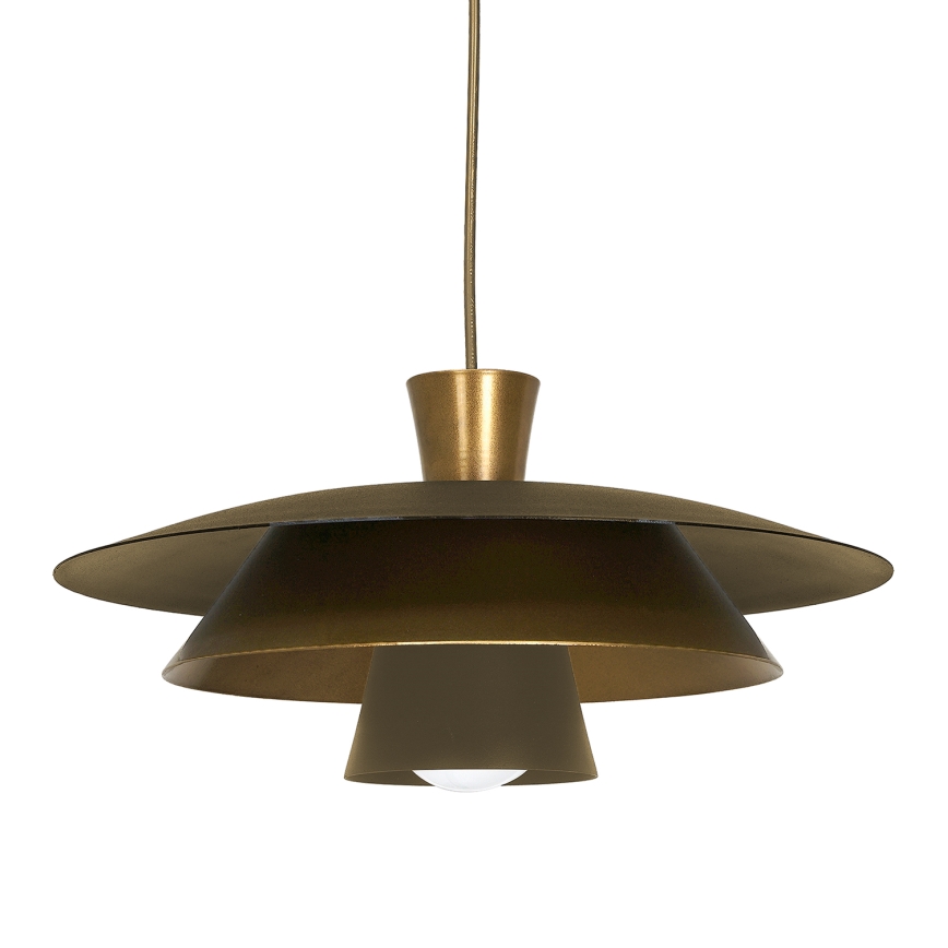 Lustra ar auklu PLATO 1xE27/15W/230V misiņš/zelta