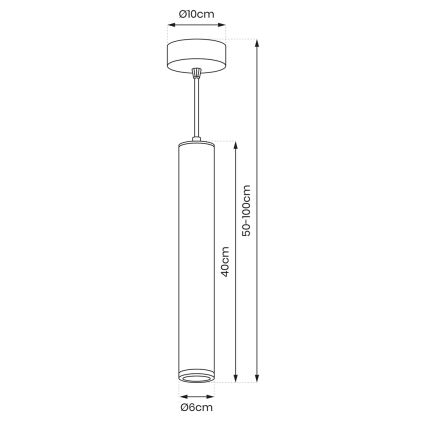 Lustra ar auklu PORTER 1xGU10/8W/230V balta