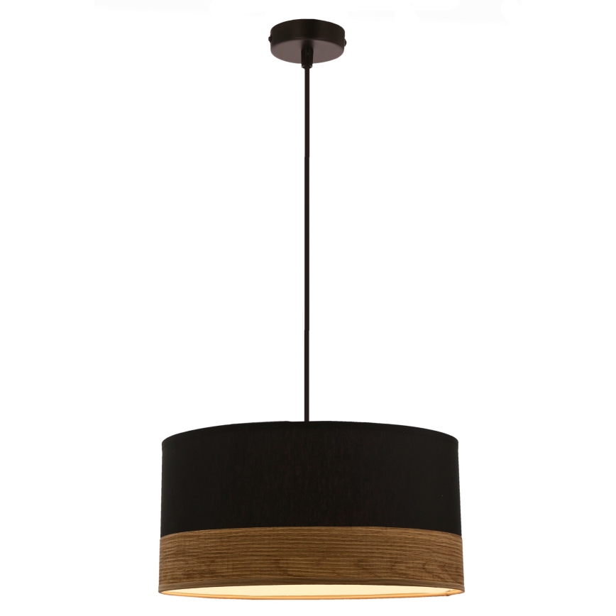 Lustra ar auklu PORTO 1xE27/60W/230V melna/brūna