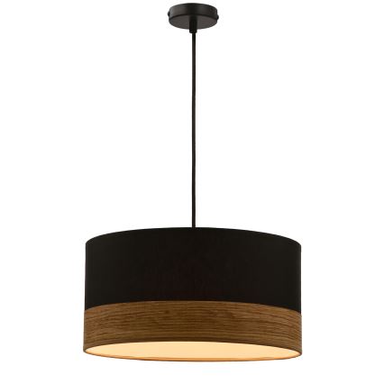 Lustra ar auklu PORTO 1xE27/60W/230V melna/brūna