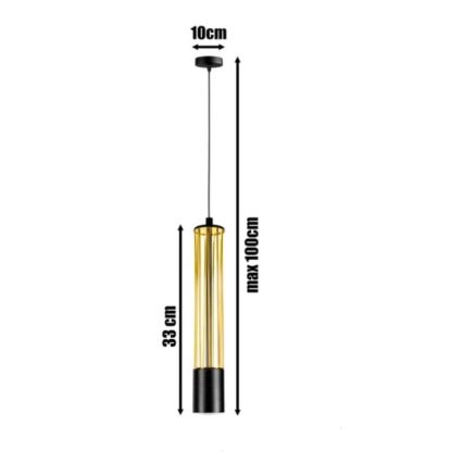 Lustra ar auklu PRESCOT 1xGU10/40W/230V zelta