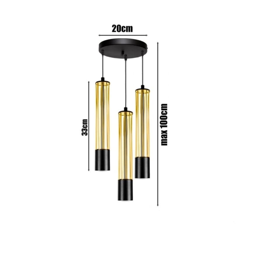Lustra ar auklu PRESCOT 3xGU10/40W/230V zelta