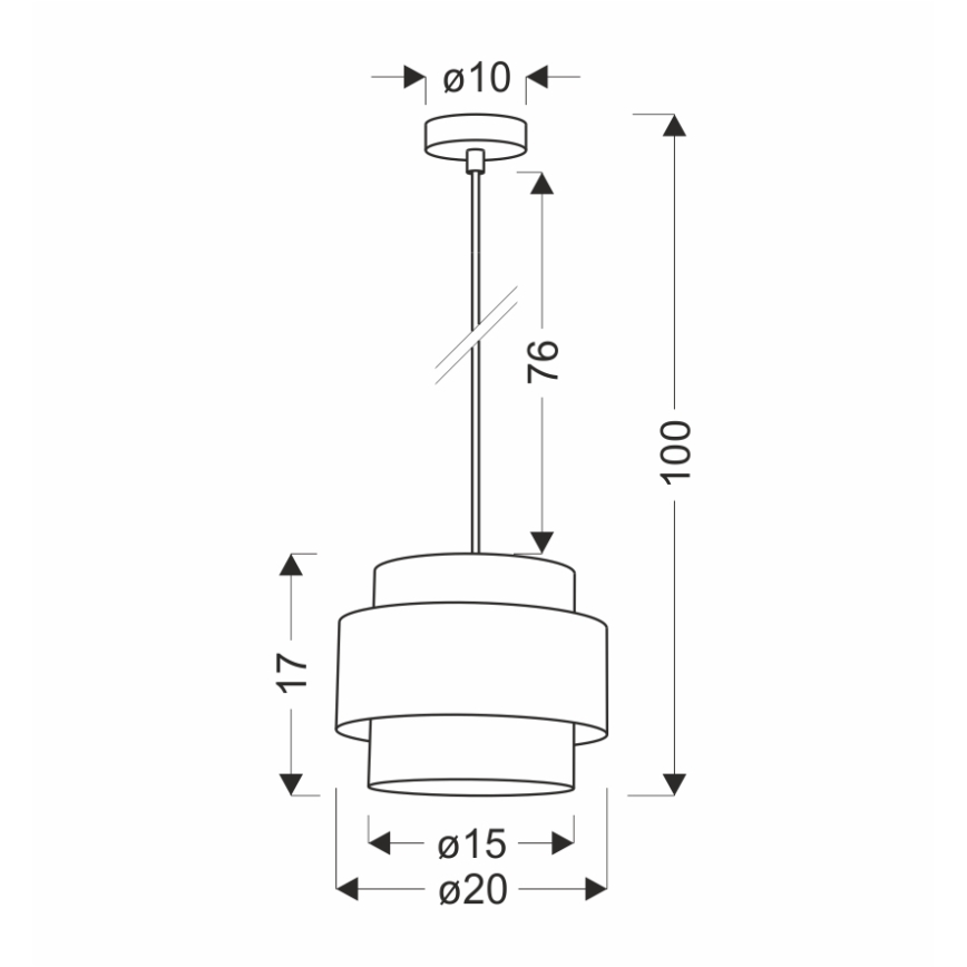 Lustra ar auklu PRESTIGE 1xE27/40W/230V zelta/melna